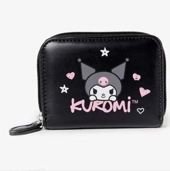 Kuromi × Forever 21 Small Black Leather Wallet Hello Kiyty Sanrio Kawaii Y2k - Picture 1 of 4